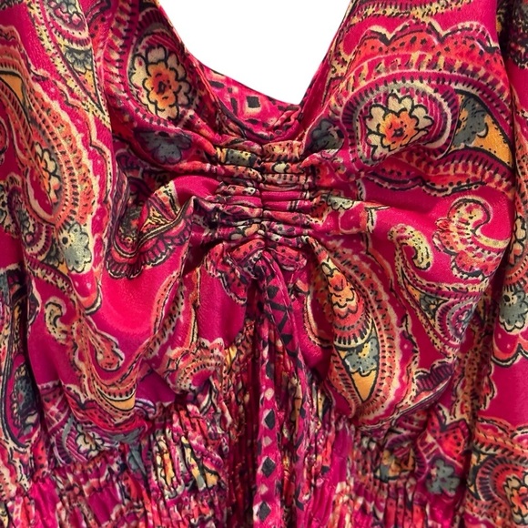 Me 2 Magic Anthropologie Pink Red Floral Stretch Maxi Dress Medium Divine Beauty - Picture 6 of 15